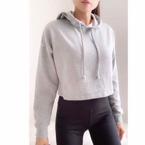LONG SLEEVE FLEECE HOODIE PULLOVER - LIGHT GRAY
